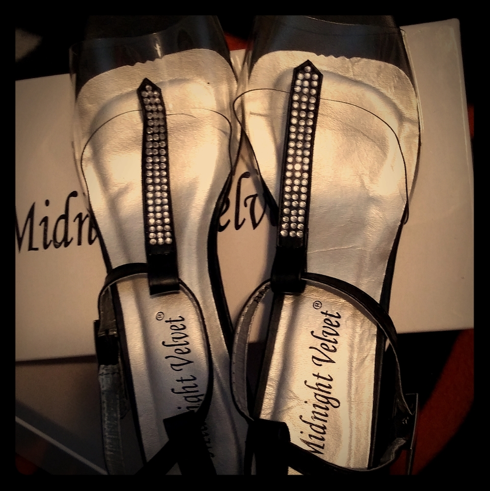 Midnight Velvet Strap Shoes